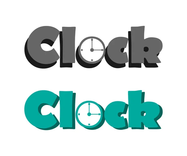 Reloj Conjunto Inscripciones Para Logotipo Ilustración Aislada Color Vectorial — Archivo Imágenes Vectoriales