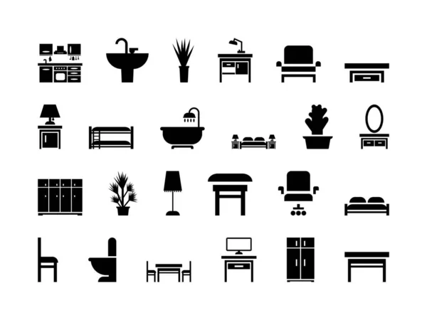 conjunto de iconos de cosas para el hogar. iconos de muebles y