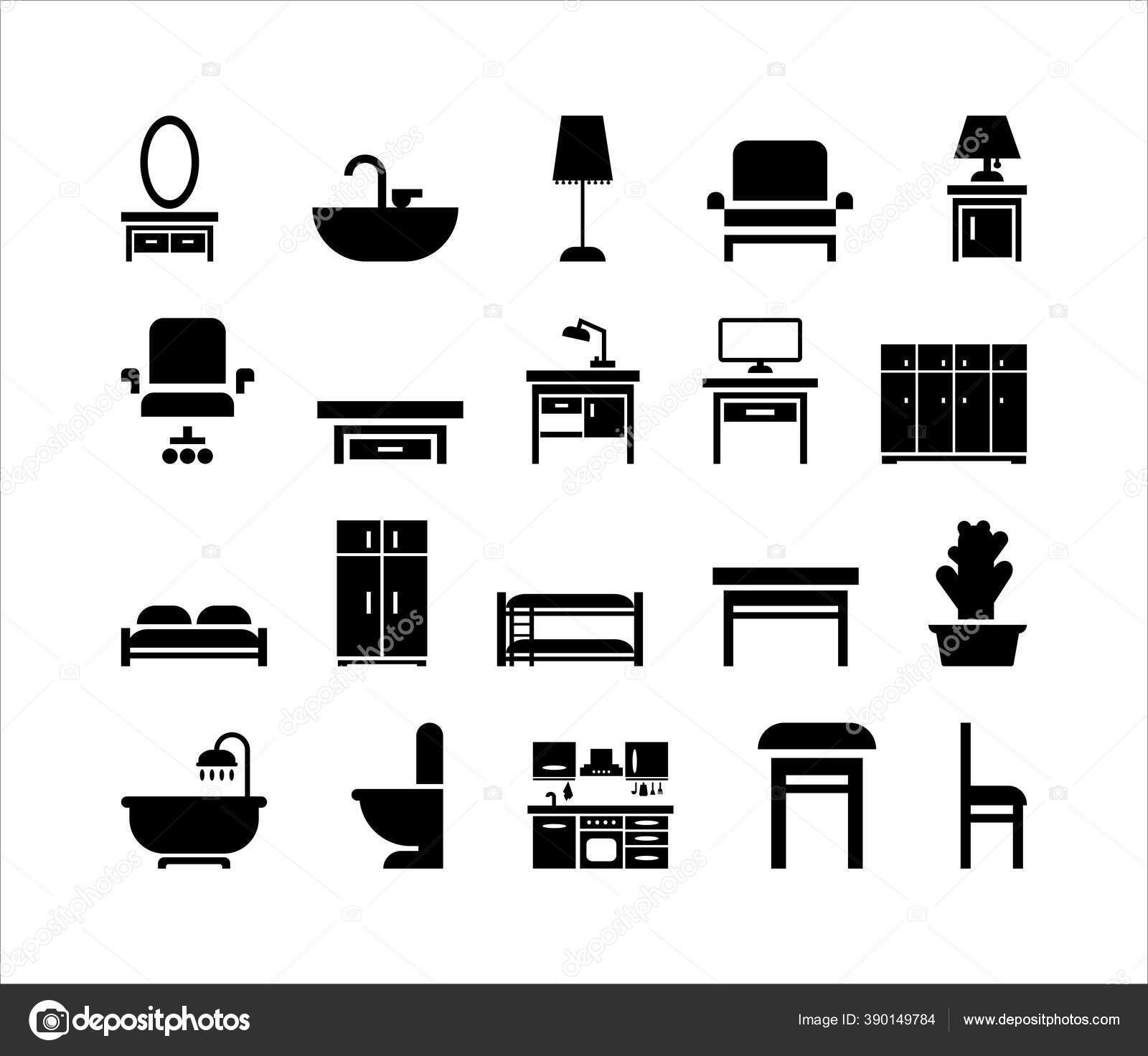 Conjunto Ícones Móveis Ilustração Vetorial Isolada Preto Branco Vetor de  ©OK.IMAGES 390149784, image size:1600x1472