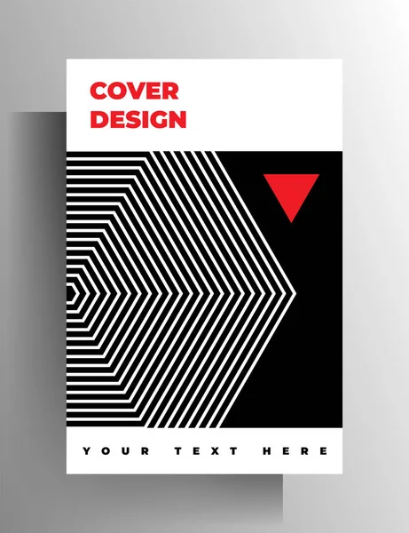 Cover Book Magazine Brochure Catalog Booklet Poster Geometric Black White — Stock Vector