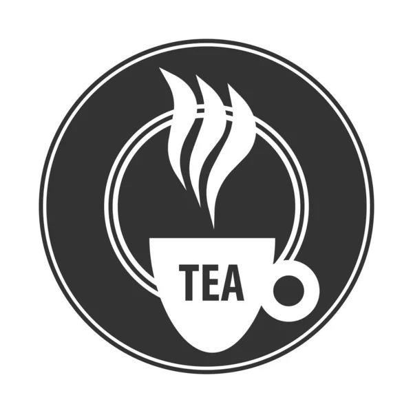 Tasse Tee Ikone Vorlage Für Logo Isolierte Darstellung Monochromer Vektoren — Stockvektor
