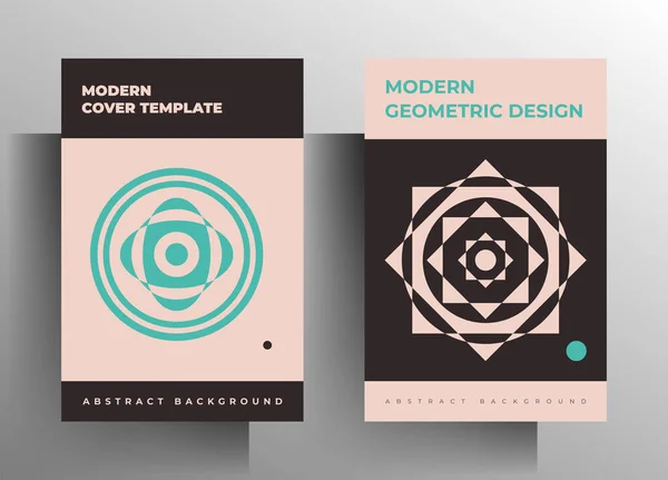 Design Geometrico Della Copertina Libro Brochure Catalogo Brochure Set Modelli — Vettoriale Stock