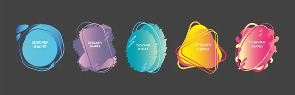 Conjunto Brillantes Formas Diseño Ilustración Aislada Multicolor Vectorial — Vector de stock