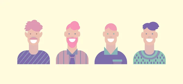 Hommes Ensemble Avatars Pour Les Affaires Illustration Couleur Vectorielle Isolée — Image vectorielle