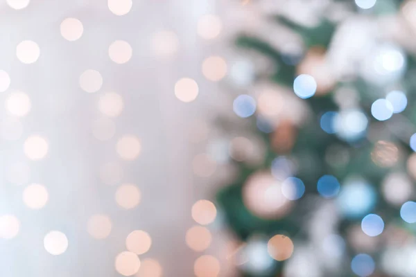 Suddig gyllene och blå festliga ljus. Christmas time konceptet. — Stockfoto