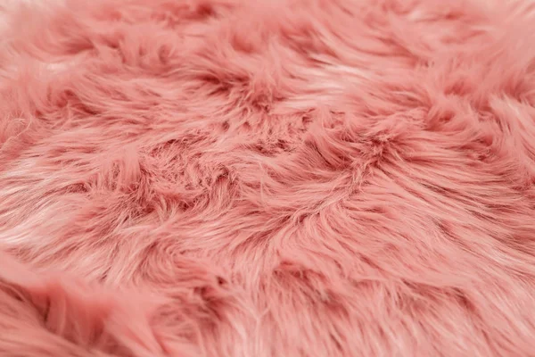 Fond de fourrure rose. Fond et texture en peau de mouton rose . — Photo