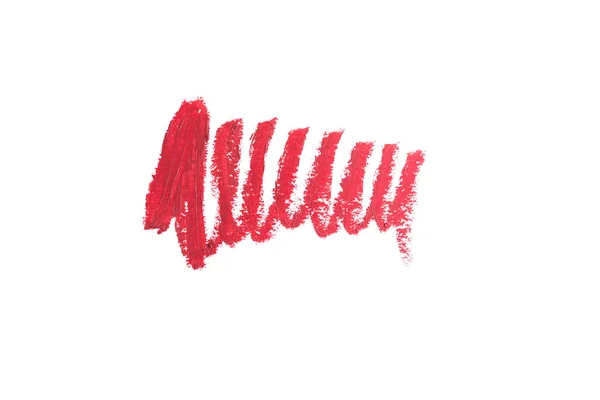 Hassas Kırmızı Dokulu Ruj Kontur Üzerinde Beyaz Izole Renk Konturu — Stok fotoğraf