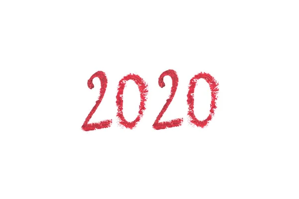 Beyaz Arka Planda 2020 Adet Hassas Ruj Çizimi Renk Vuruşu — Stok fotoğraf