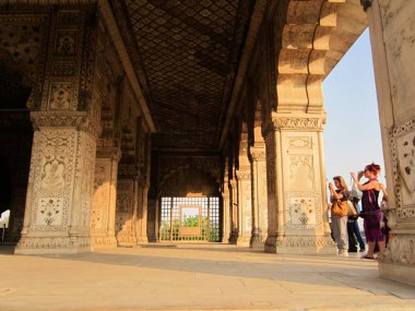 Yeni Delhi, Hindistan-Ocak 2019: Red Fort Iç görünümü