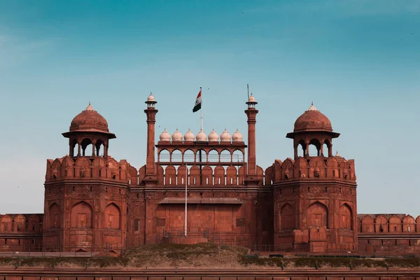Fundo do turismo de curso de India-\Fort vermelho (Lal Qila) Deli-local do património mundial. Delhi, Índia — Fotografia de Stock