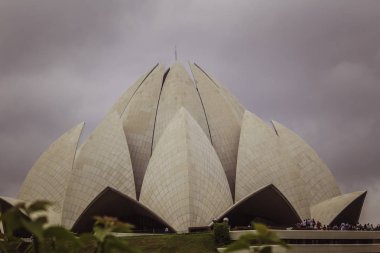 Yeni Delhi, Hindistan - 05 Ekim 2019: Lotus Tapınağı veya Bahai Tapınağı