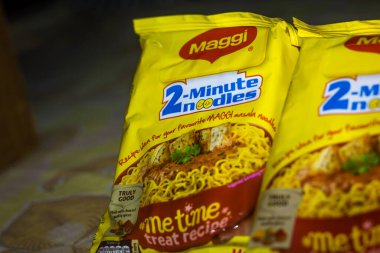 Delhi, Hindistan - 14 Ocak 2020: çeşitli meggi ekran çeşitleri