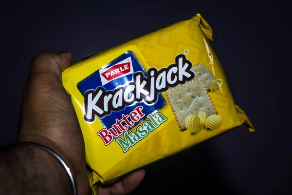 Delhi India May 2020 Parle Krackjack Galletas Galletas Dulces Saladas —  Fotos de Stock