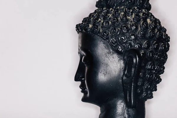 Close Rosto Buda Escultura — Fotografia de Stock