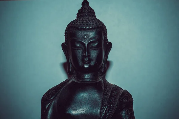 Primer Plano Rostro Buda Escultura — Foto de Stock