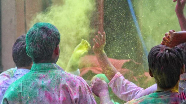 Дели Индия Августа 2020 Года Преданные Танцуют Попрощаться Лордом Ганешей — стоковое фото