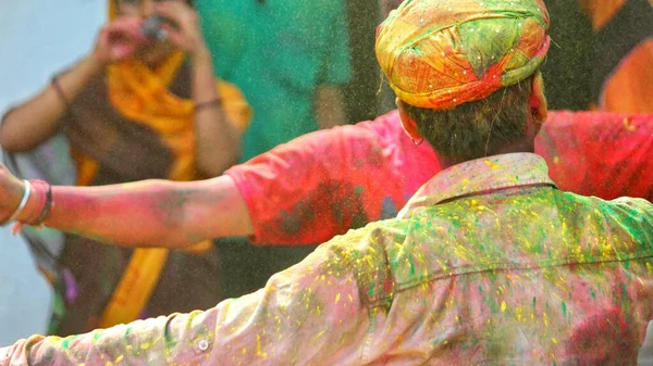 Delhi India August 2020 Devotees Dancing Bid Adieu Lord Ganesha — Stock Photo, Image