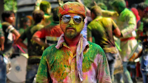 Delhi Indien August 2020 Mit Farben Beschmiertes Gesicht Bei Ganesh — Stockfoto