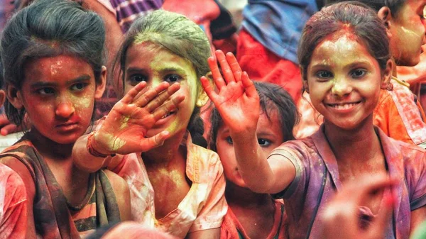 Delhi Indien August 2020 Mit Farben Beschmiertes Gesicht Bei Ganesh — Stockfoto