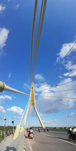 Delhi India August 2020 Signature Bridge Cantilever Spar Cable Stayed — Stock Photo, Image