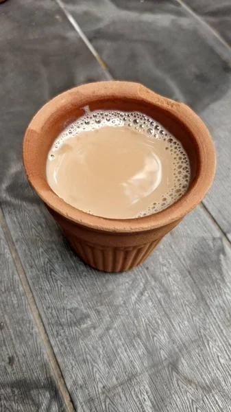 Une Tasse Kulhar Kulhad Tasse Argile Sans Poignée Traditionnelle Nord — Photo