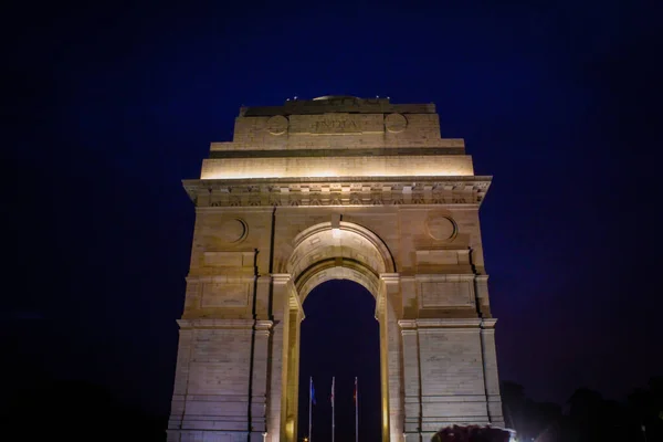 India Gate Delhi Indien Oktober 2020 Abendblick Von Touristen Auf — Stockfoto