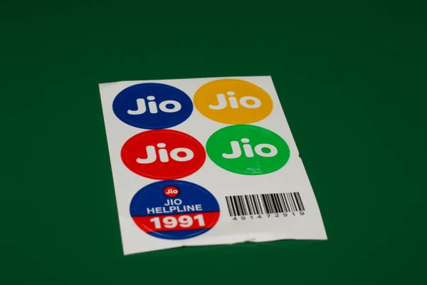 Delhi Inde Octobre 2020 Carte Sim Logo Jio Pour Chaque — Photo