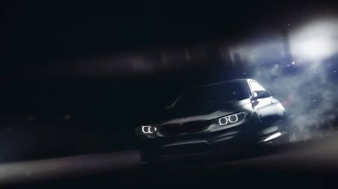 Hızlı lüks araba, 3d çizim