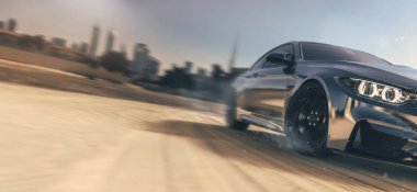 Hızlı lüks araba, 3d çizim