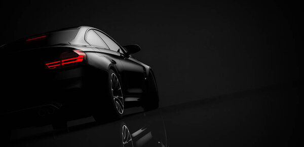 Schwarzes Generisches Luxusauto Illustration — Stockfoto