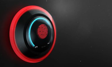 Kavram 3d çizim, ada tarzı parmak izi