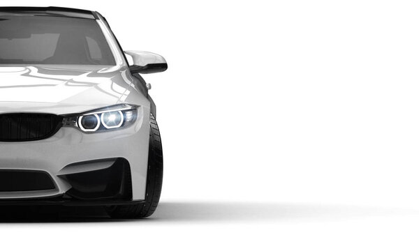 Белый джип класса люкс, трехмерная иллюстрация
