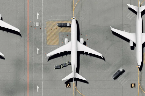 Realistische Airport Illustratie Eiland Stijl — Stockfoto