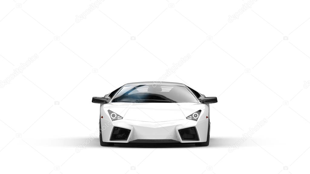 White generic luxury car, 3d illustration