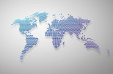 Dünya küre, 3d renk illüstrasyon