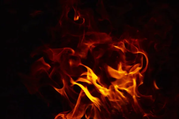Fond Brûlant Abstrait Flammes Embrouillées Sur Fond Sombre Avec Des — Photo