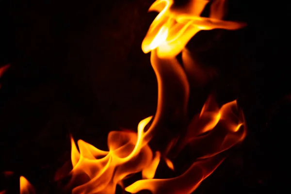 Fond Brûlant Abstrait Flammes Embrouillées Sur Fond Sombre Avec Des — Photo