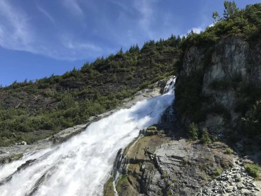 Nugget Falls, near Mendenhall Glacier in Juneau, Alaska. clipart