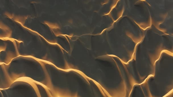 Fondo abstracto aéreo 4K con hermosas dunas de arena ondulada en el atardecer dorado — Vídeo de stock