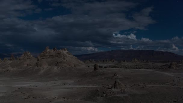 4K Timelapse of the lightning at Trona, Death Valley park at night, California — Stok Video