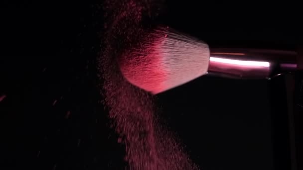 Beauty business, salon de beauté, salon de beauté, maquilleur, brosse, slow motion — Video