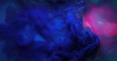 Soyut arkaplan. Renk Patlaması - mavi renkler patlama sıvı mürekkep yavaş çekim