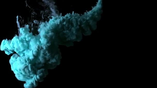 Teal blue pearl inks are exploding and creating beautiful cloud slow motion — Stock Video