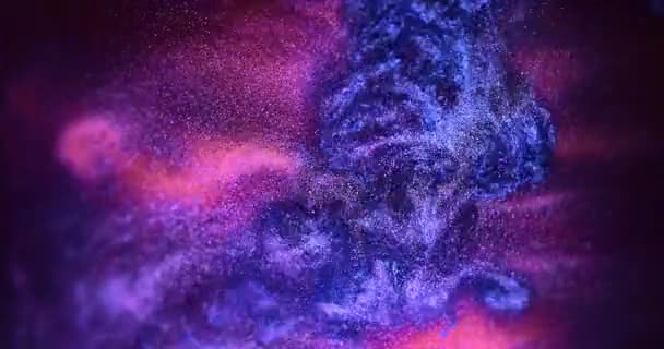 Фіолетовий і золотий мерехтіння створює абстрактні хмарні утворення. Мистецькі фони — стокове відео