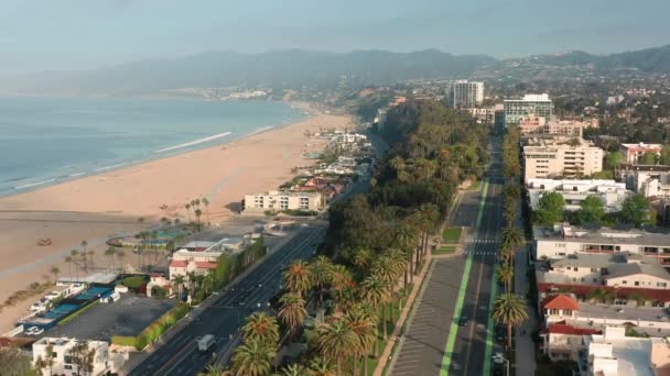 Santa Monica park med inga människor under COVID-19 karantän, Kalifornien — Stockvideo