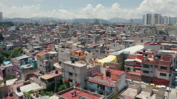 Colorida arquitectura de la ciudad de México. horizonte de la ciudad latina y el panorama de drones 4K — Vídeo de stock