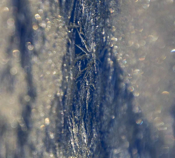 Frozen ice window crystals pattern