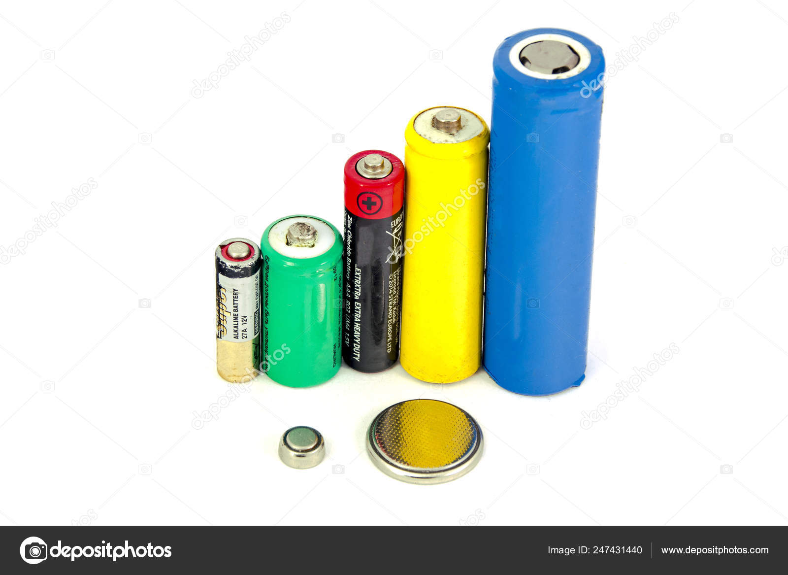 Terminologie handleiding Verstenen Different Types Batteries Accumulators Color White Background Isolated  Stock Photo by ©andRiU92@bk.ru 247431440