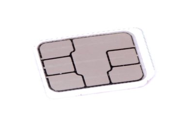 mikro Sim kart makro beyaz blackground izole '