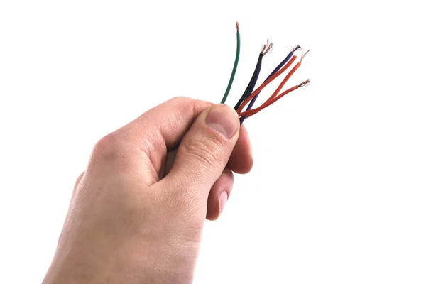 Bunch Colored Wires Fingers White Stock Photo